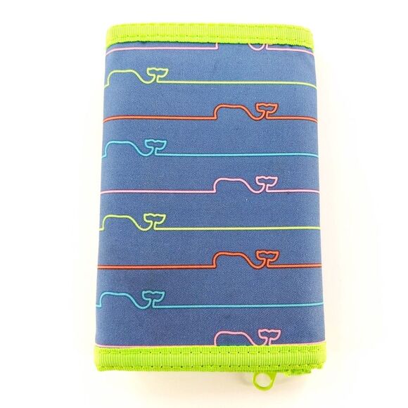 Vineyard Vines Colorful Whale Tri-fold Wallet Hook & Loop Closure - Picture 2 of 4
